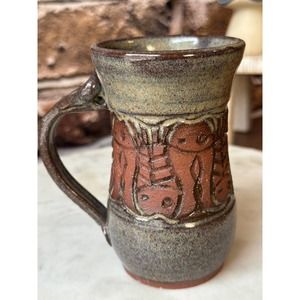 90's Vintage Henna glazed mug/jar